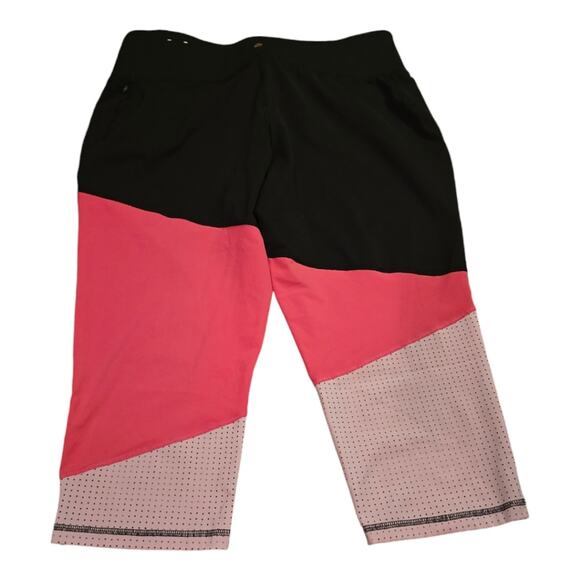 Livi Lane Bryant Pink and Black Mesh Cropped Pocket Leggings Plus‎ Size 3X 22 24 - Picture 2 of 10
